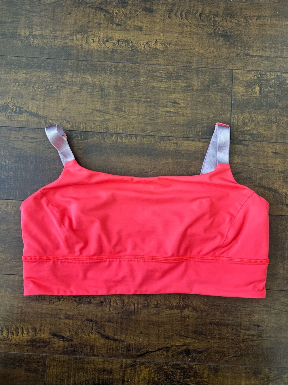 lululemon athletica Pink-Red Sports Bra with Light Gray Straps